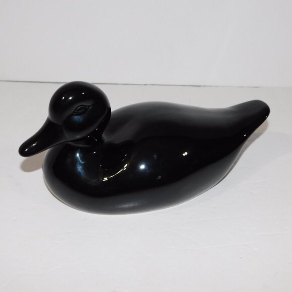 VTG 1990s IKEA Black Onyx Ceramic Decorative Duck Home Décor Figure - Picture 3 of 12